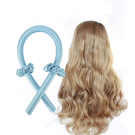 Hair Care Heatless Curling Rod with 2Pcs Scrunchies - Blue