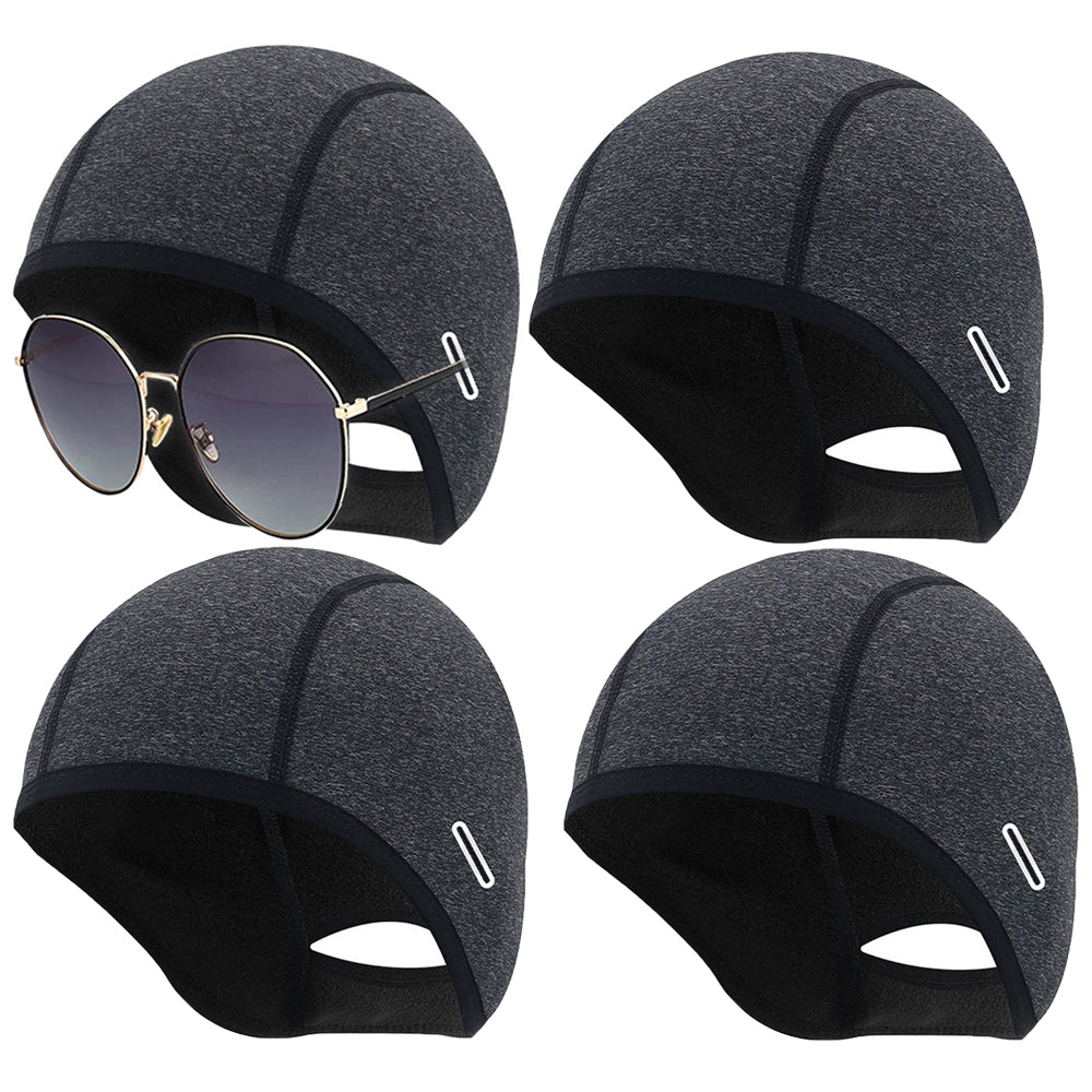 4 X Skull Caps Helmet Winter Thermal Liner with Glasses Port WITHOUT GLASSES