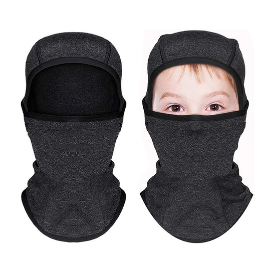 Outdoor Kids Ski Hat with Face Mask-Dark grey