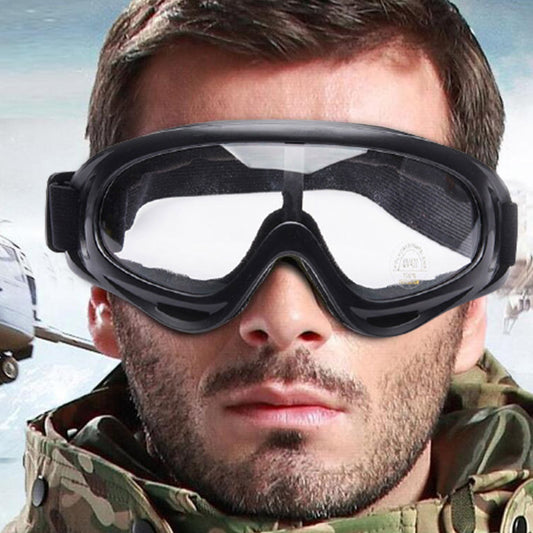 Two Pairs of Outdoor  Anti Fog Snow Goggles-Transparent and Grey