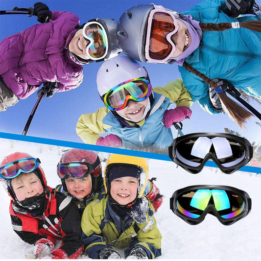 Two Pairs of Outdoor Ski Goggles-Black and Colour mixture