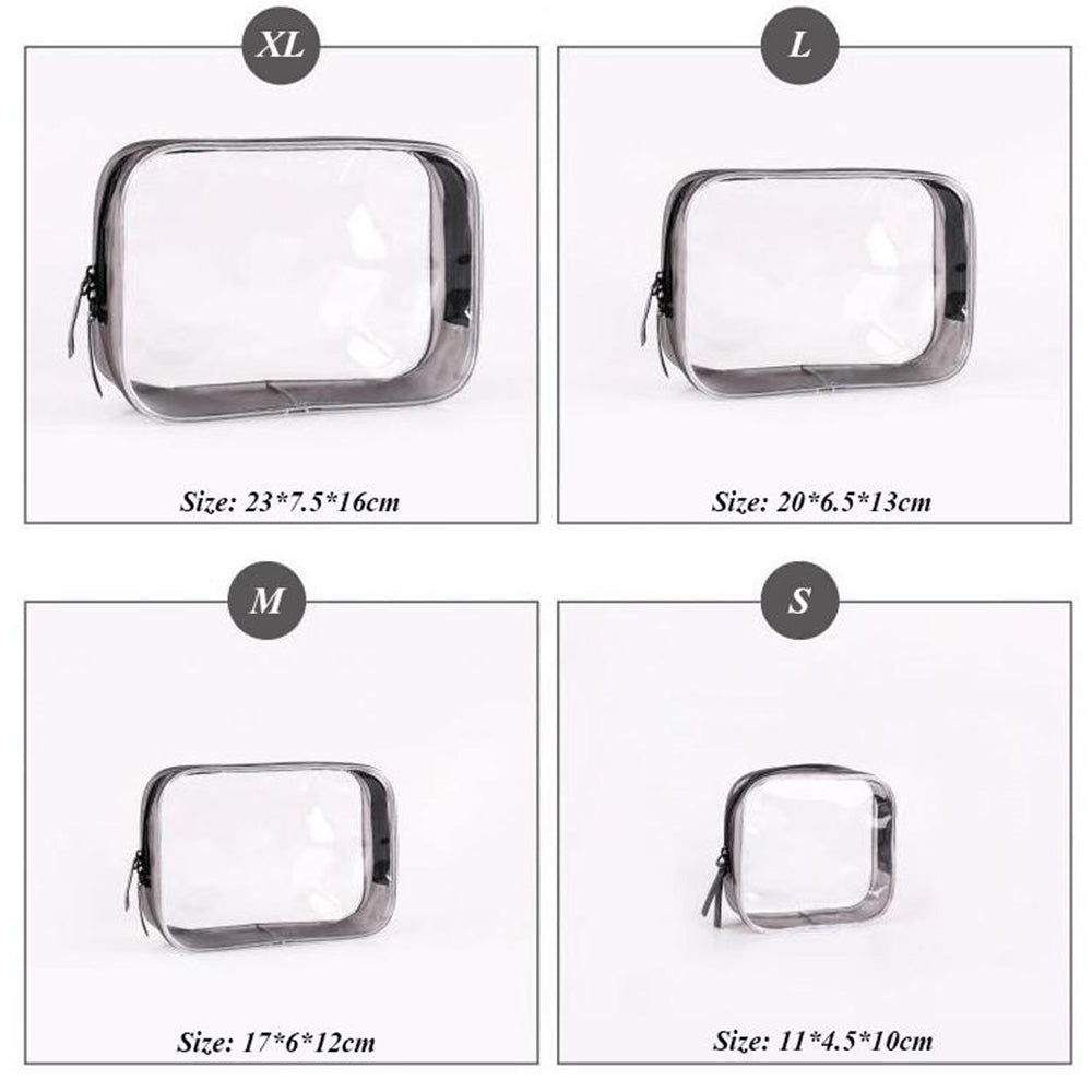 4 X Clear Cosmetic Toiletry Bags Storage Bags Travel Makeup Brushes Organizers