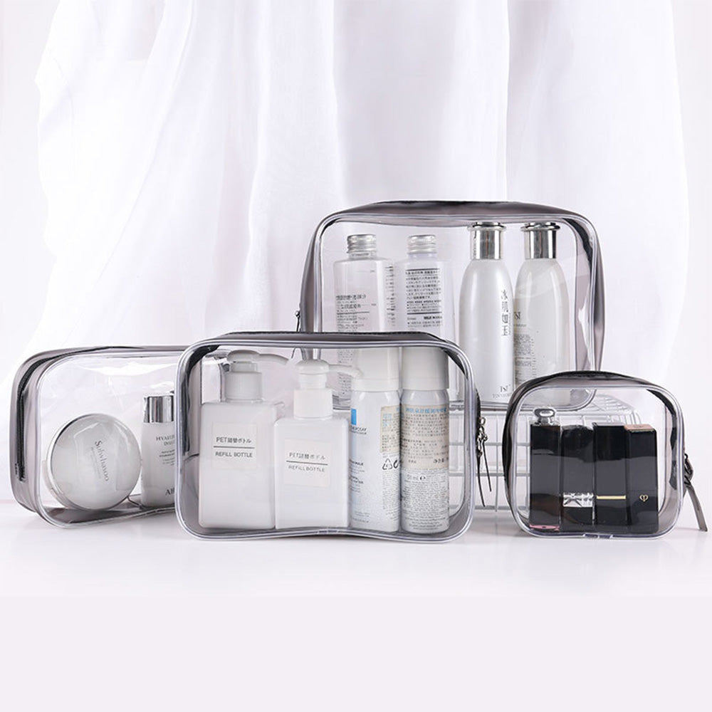 4 X Clear Cosmetic Toiletry Bags Storage Bags Travel Makeup Brushes Organizers