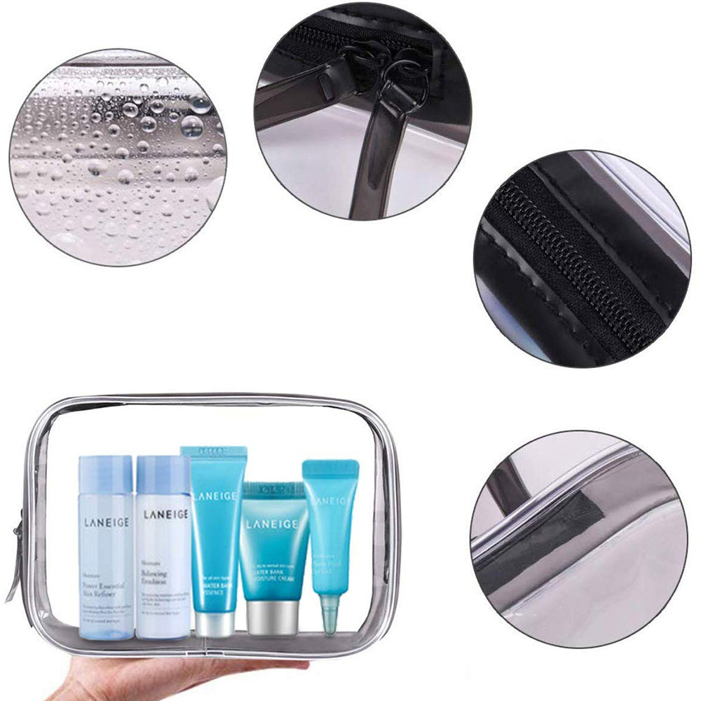 4 X Clear Cosmetic Toiletry Bags Storage Bags Travel Makeup Brushes Organizers