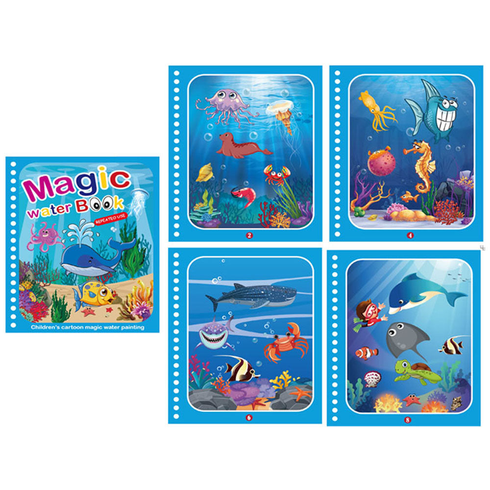 4 X Kids Reusable Magic Water Colouring Books