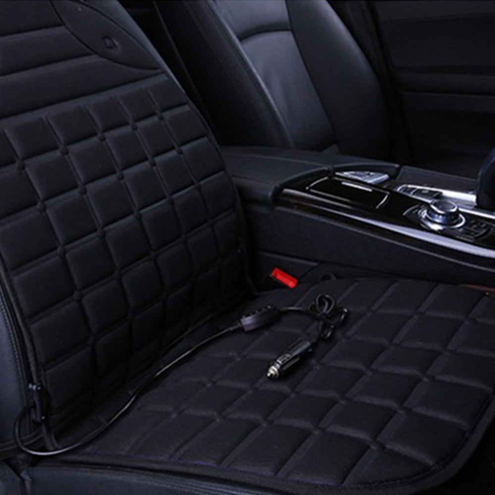 1X Heated Car Auto Seat Warmer Cushion Cover Black