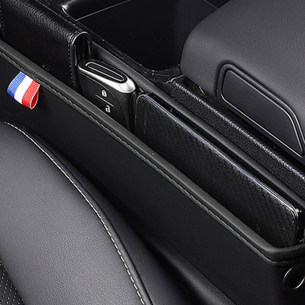 2Pcs Car Seat Gap Filler Organizer Storage Box