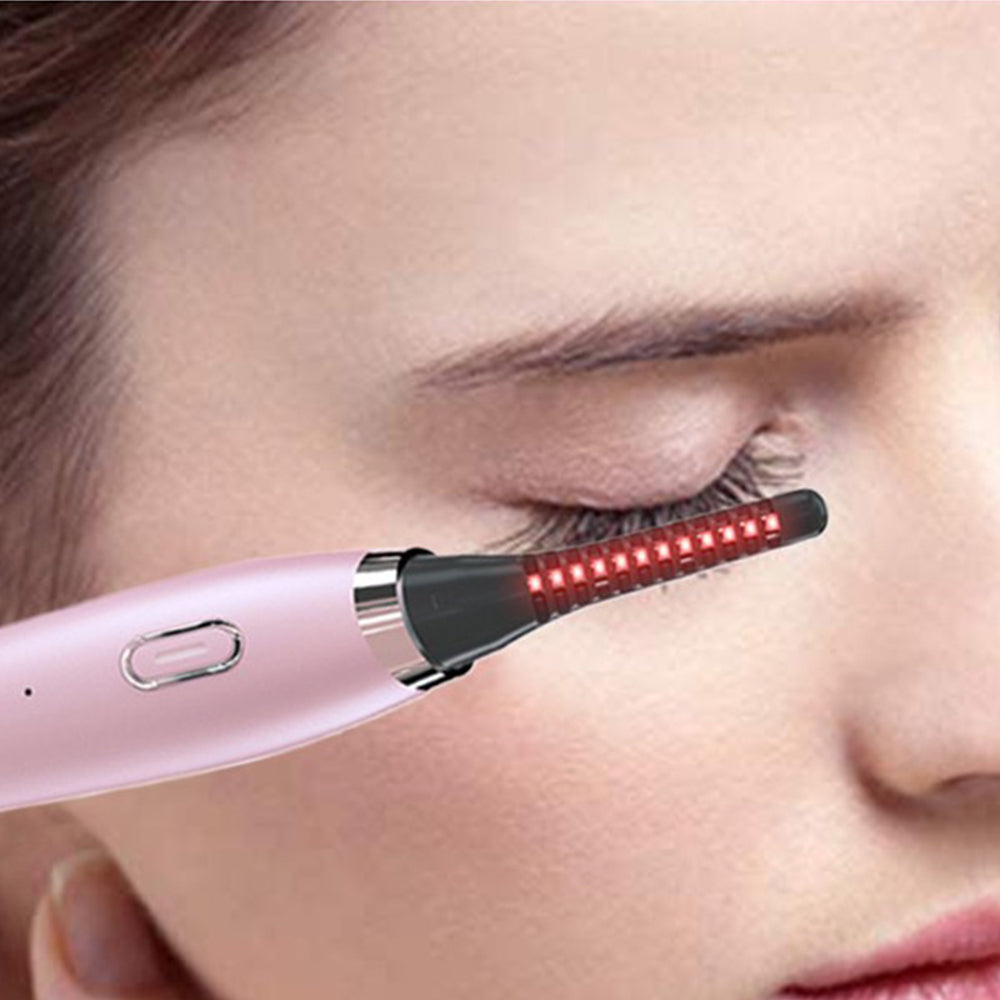 Electric Eyelash Curler Temperature Controlled Makeup Eyelash Curler Tool Pink