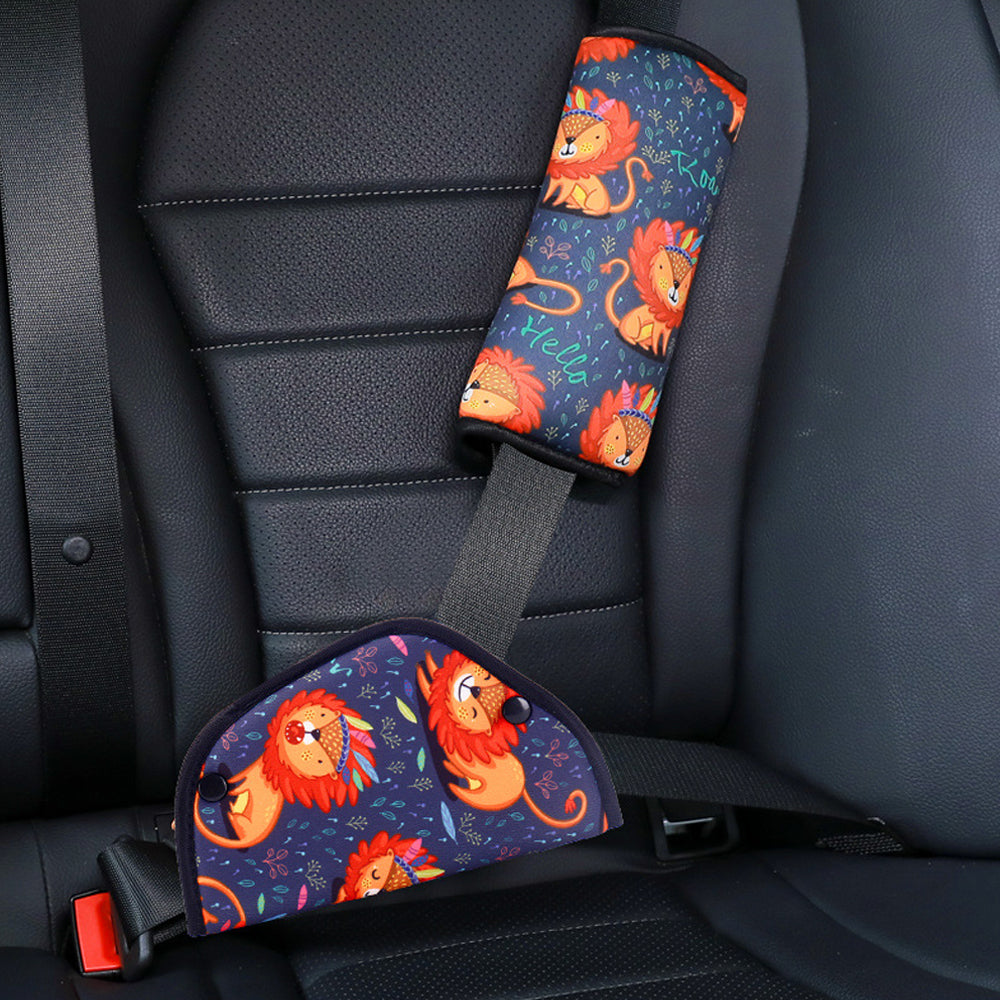 Kids Car Seat Belt Adjustment Holder Seat Belt Padding Cover Lion