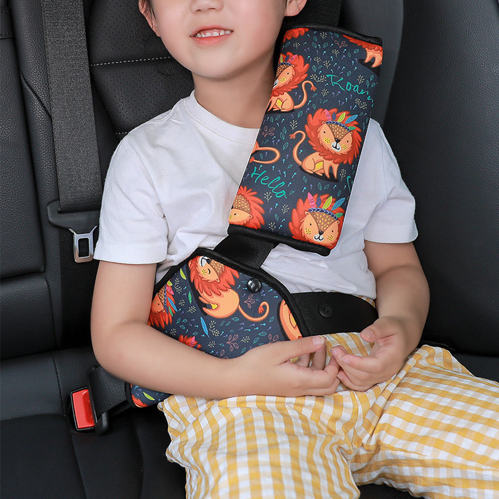 Kids Car Seat Belt Adjustment Holder Seat Belt Padding Cover Lion