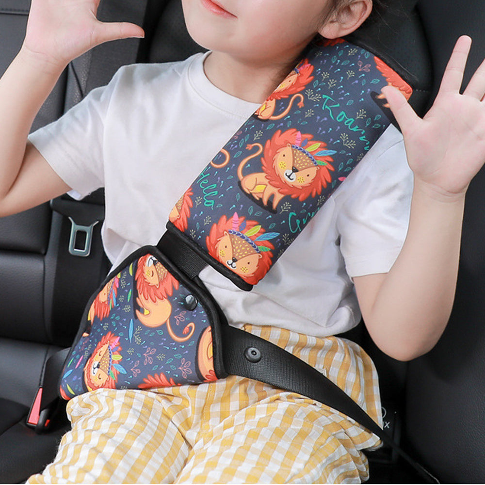 Kids Car Seat Belt Adjustment Holder Seat Belt Padding Cover Lion