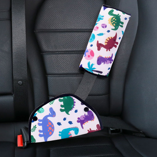 Kids Car Seat Belt Adjustment Holder Seat Belt Padding Cover Dinosaur