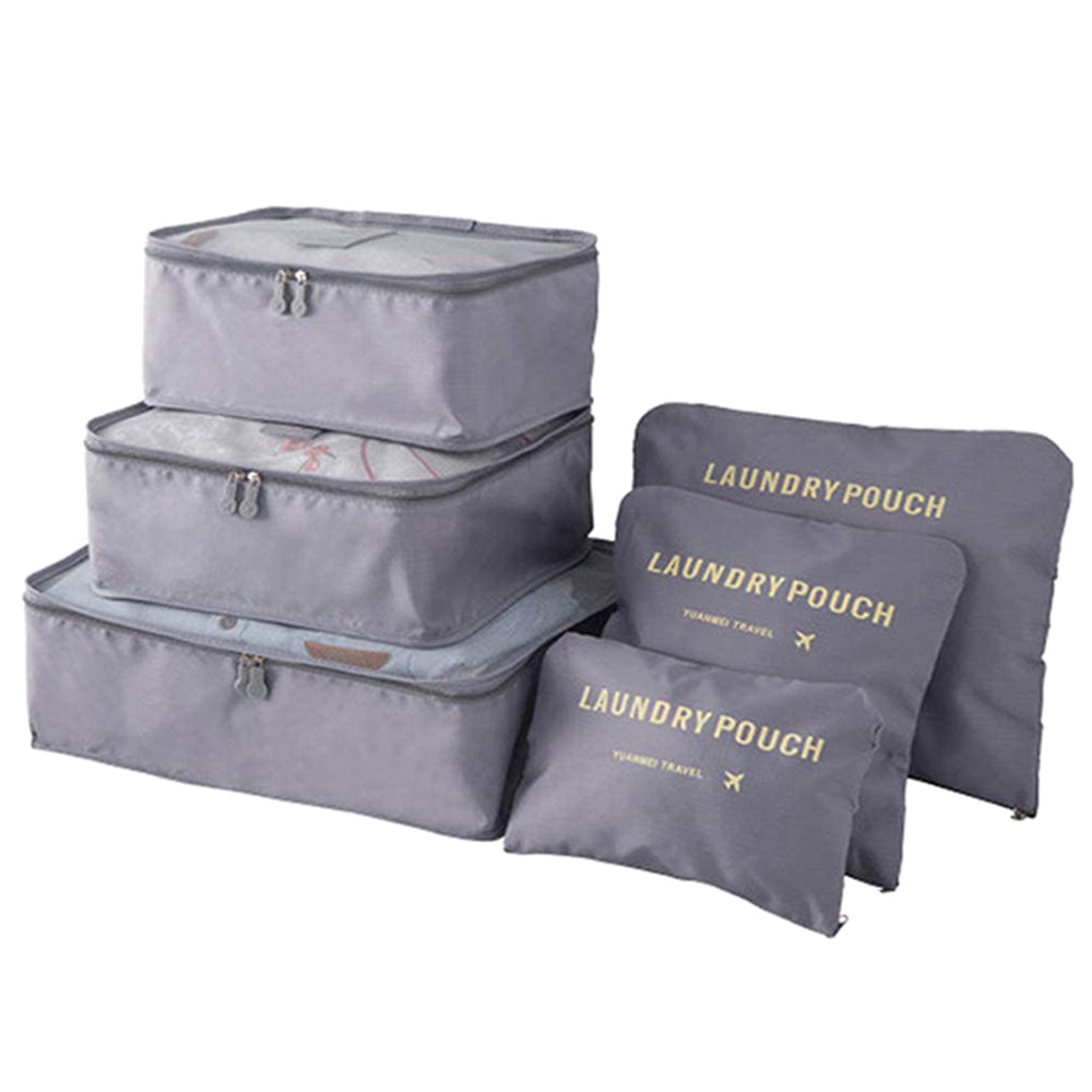 6Pcs Travel Packing Cubes Travel Bag Travel Accessories Grey