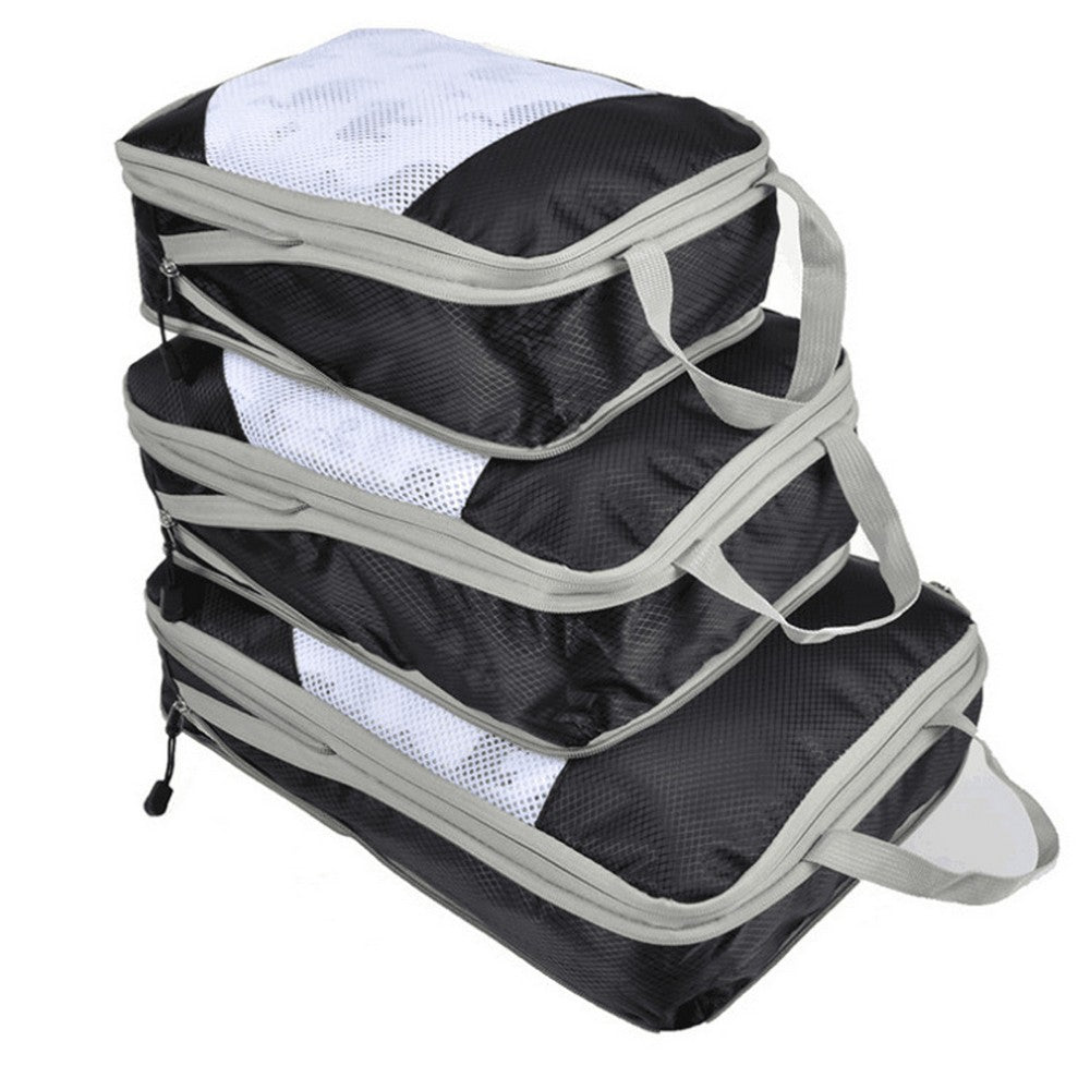 3 X Travel Compression Packing Cubes Travel Packing Cubes Black