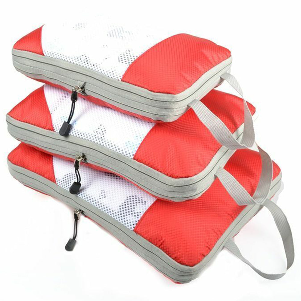 3 X Travel Compression Packing Cubes Travel Packing Cubes Red