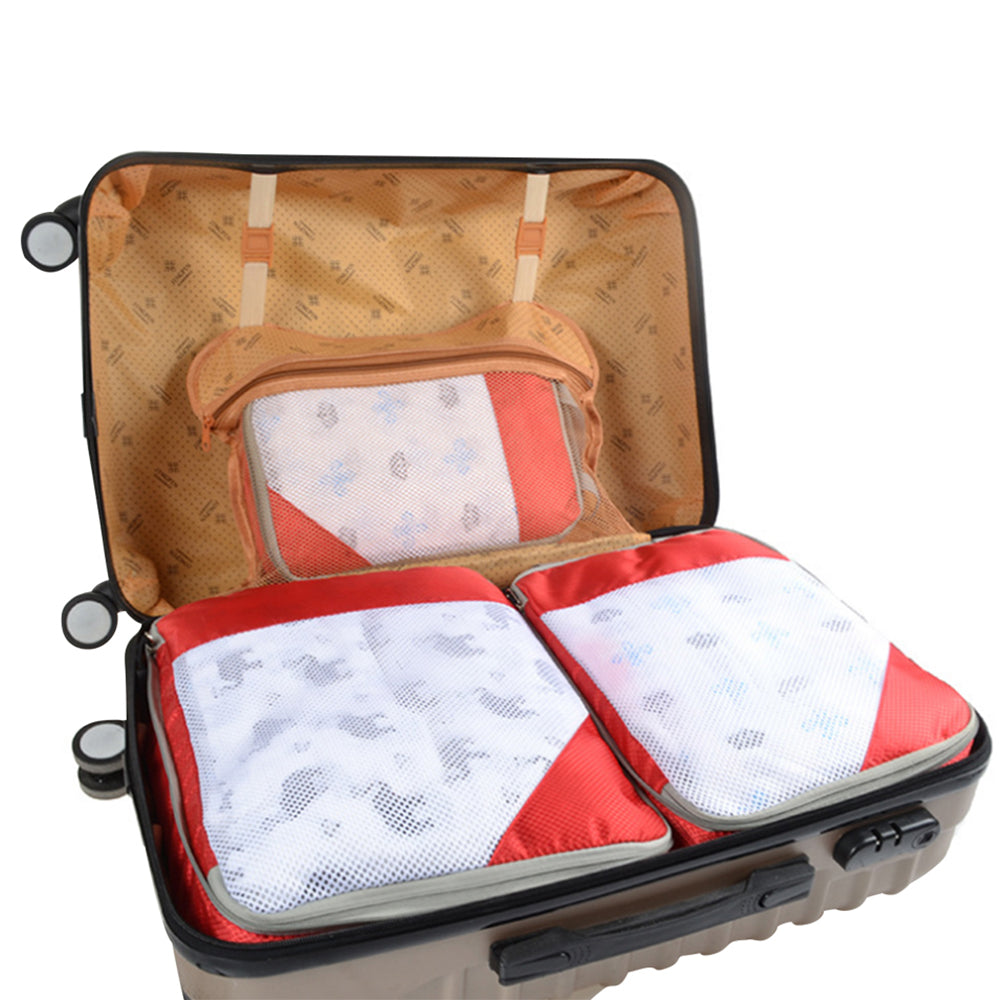 3 X Travel Compression Packing Cubes Travel Packing Cubes Red