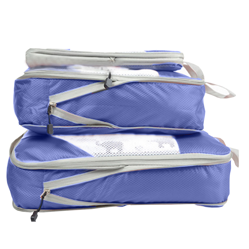 3 X Travel Compression Packing Cubes Travel Packing Cubes Blue