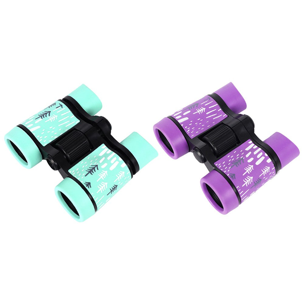 2Pcs 4x30 HD Kids Binoculars Optics Binoculars Kids Toy Aqua Green Purple