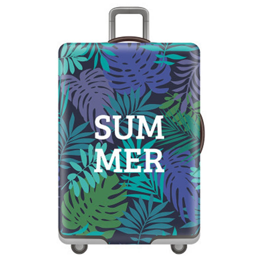 Leaves Print Elastic Travel Suitcase Protector Cover for 26-28 inch Suitcase