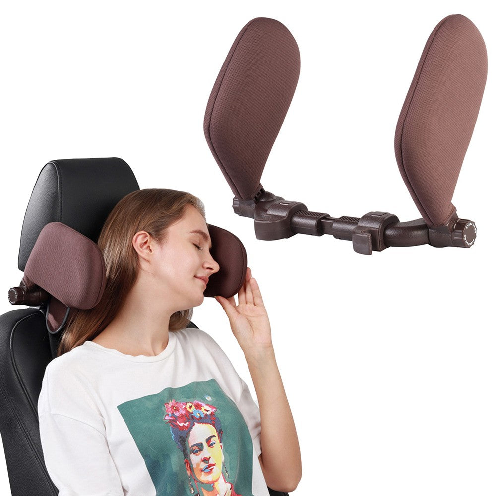 Car Seat Headrest Pillow Adjustable Head Support Neck Pillows Coffee