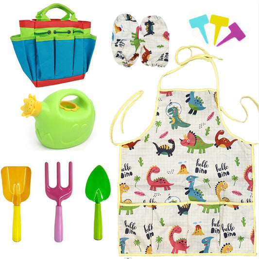 Set of 10Pcs Kids Gardening Tools Set with Garden Tools Bag