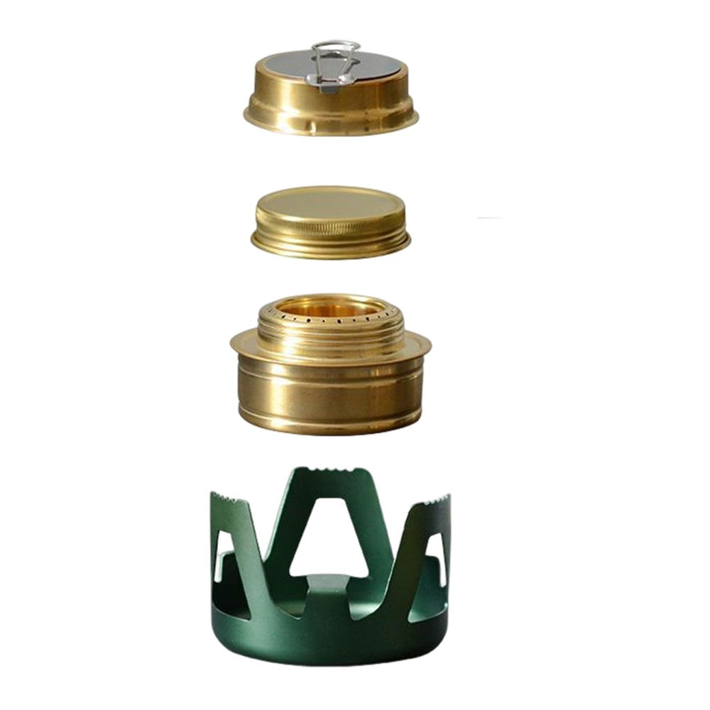 Outdoor Mini Alcohol Stove Burner Portable Hiking Camping Stove Burner with Stand Green