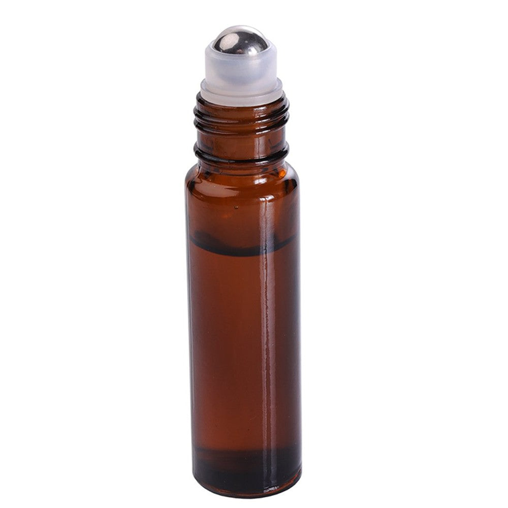 12Pcs 10ml Refillable Essential Oil Roller Bottles Roll on Bottles Essential Oil Dispensing Glass Bottles Brown