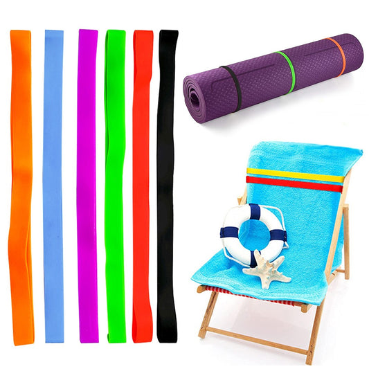 6Pcs 30cm Stretch Beach Chair Towel Band Windproof Beach Chair Towel Clips Strap