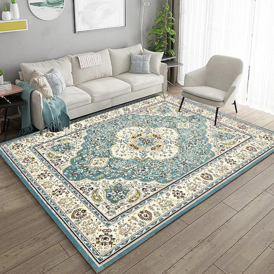 140x200cm Boho Carpet Style Mat Anti Slip Floor Mat Area Rug Home Decoration Blue