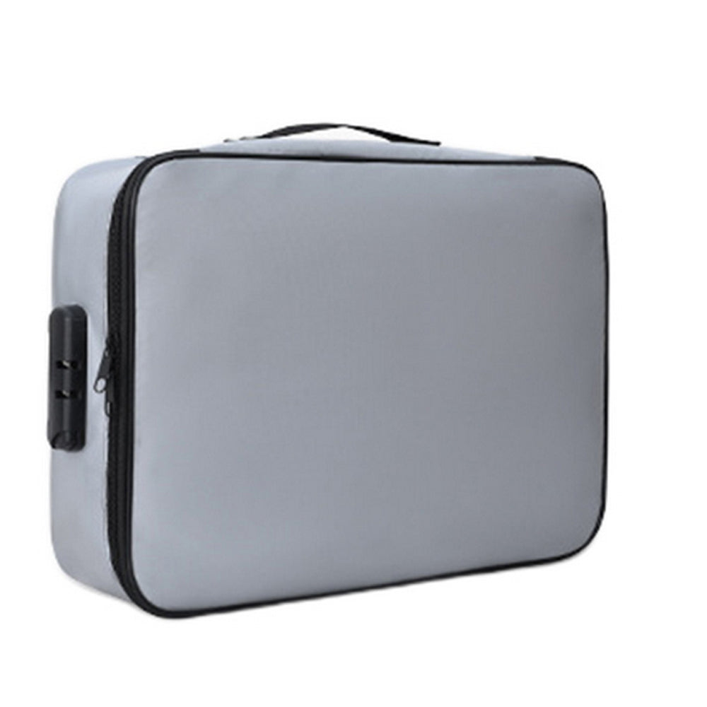 Fireproof Document Bag File Bag with Lock Grey