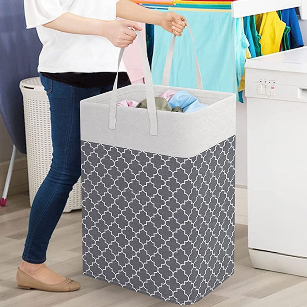 75L Collapsible Laundry Basket Foldable Laundry Hamper Clothes Hamper Grey