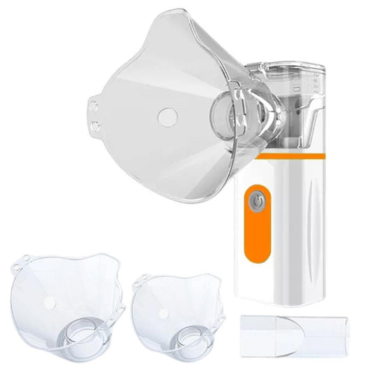 Portable Battery Operated Nebulizer Machine Orange Handheld Mesh Nebulizer Mist Steam Inhaler for Breathing Problems