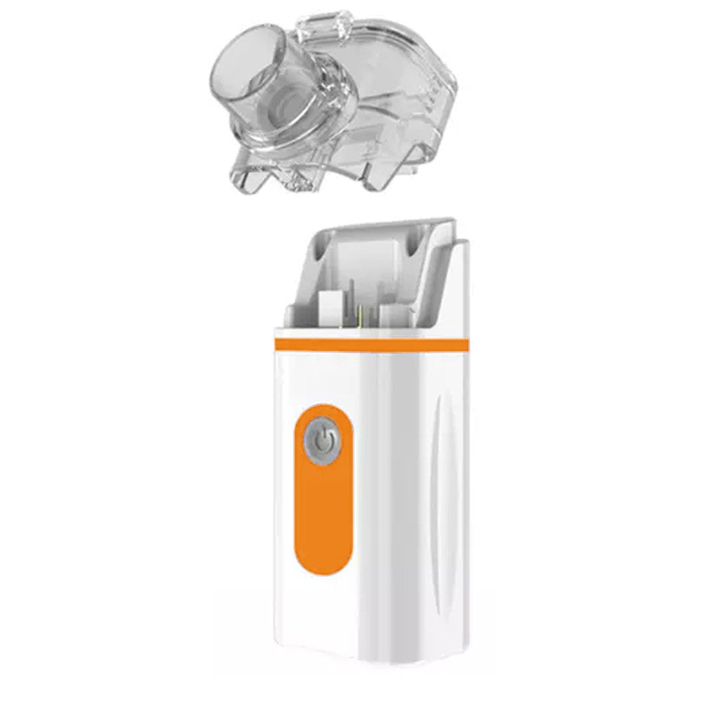 Portable Battery Operated Nebulizer Machine Orange Handheld Mesh Nebulizer Mist Steam Inhaler for Breathing Problems