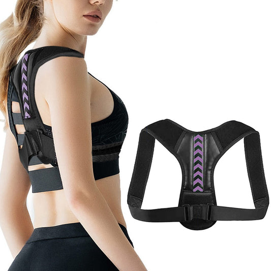 Adjustable Back Posture Corrector M Purple Back Support Belt Lumbar Back Brace