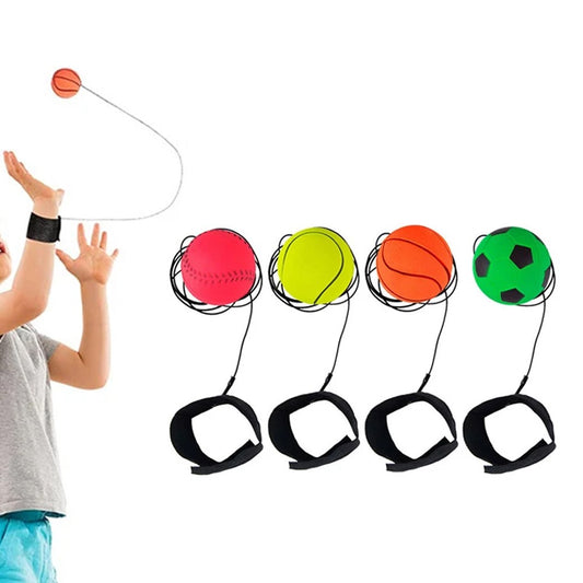 4 X Rebound Ball Return Rubber Ball Sport Training Ball Wristband Balls Toys with Wrist Strap