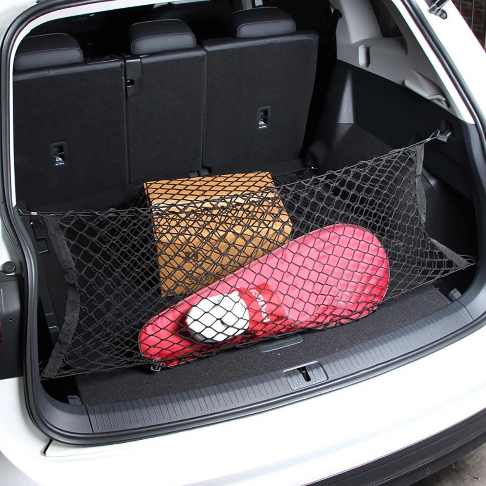 2Pcs Car Cargo Net and Rear Trunk Net Organizer Set Cargo Storage Mesh Net Trunk Luggage Organizer