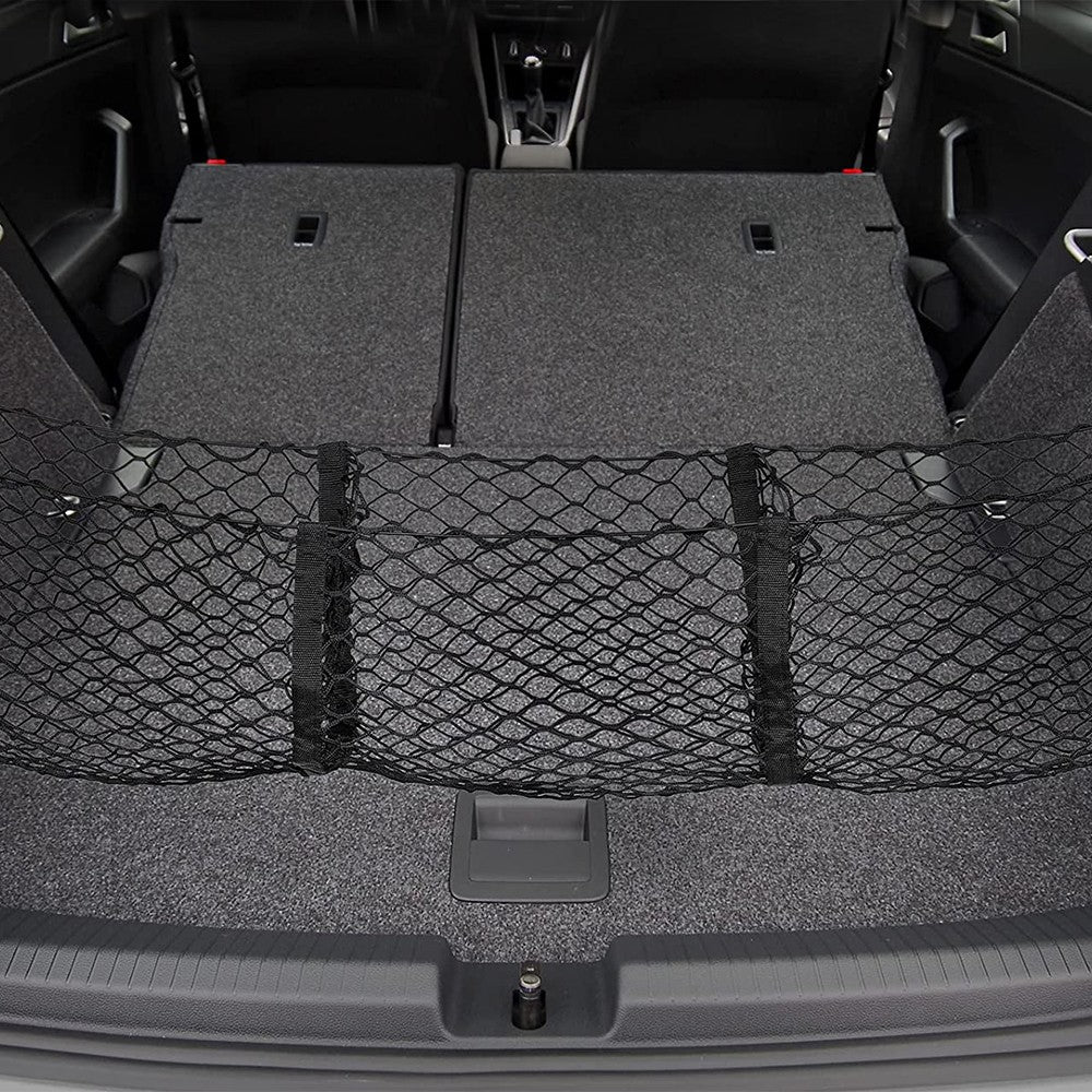 2Pcs Car Cargo Net and Rear Trunk Net Organizer Set Cargo Storage Mesh Net Trunk Luggage Organizer