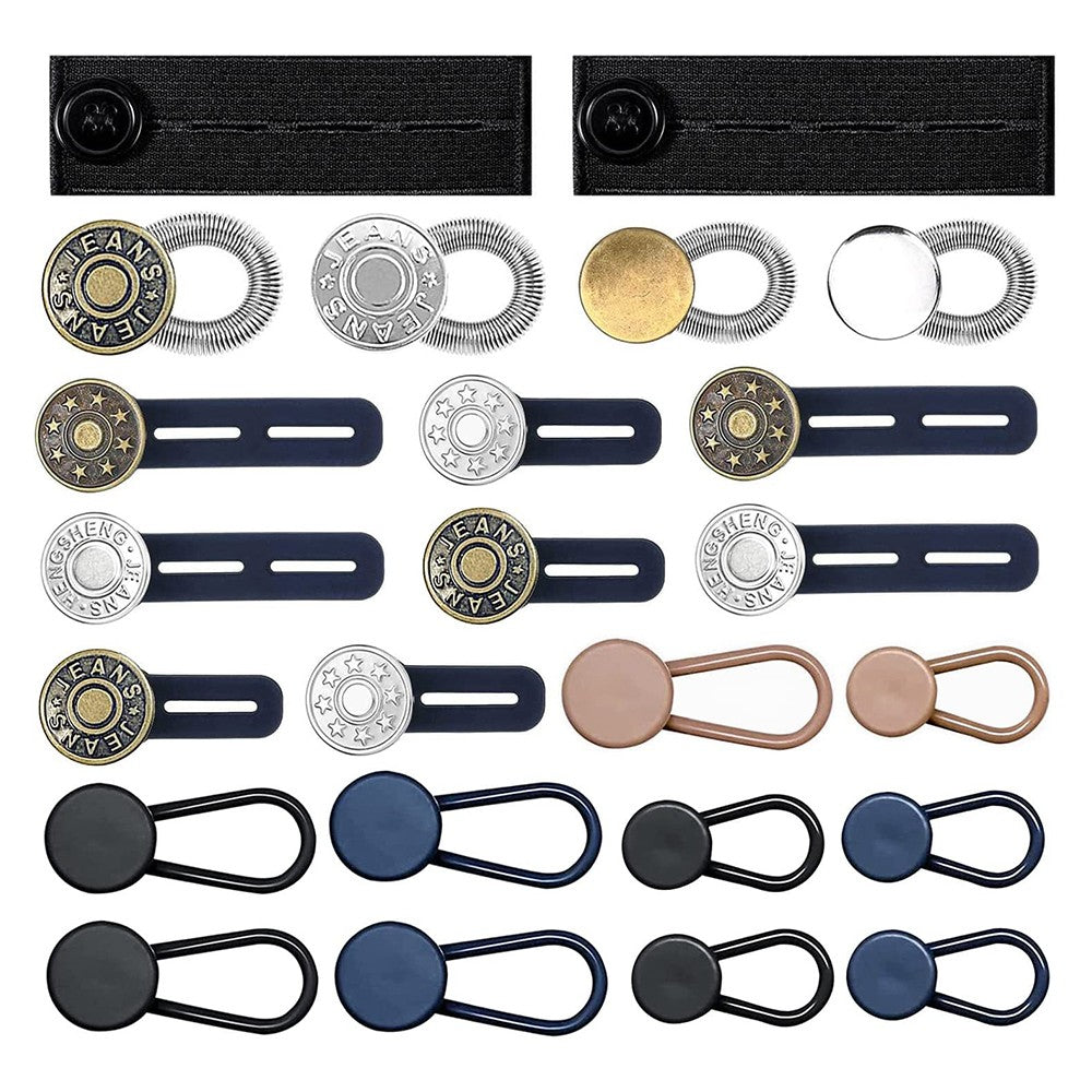 24Pcs Jeans Extender Button Elastic Waistband Extender Buckle Invisible Collar Extenders