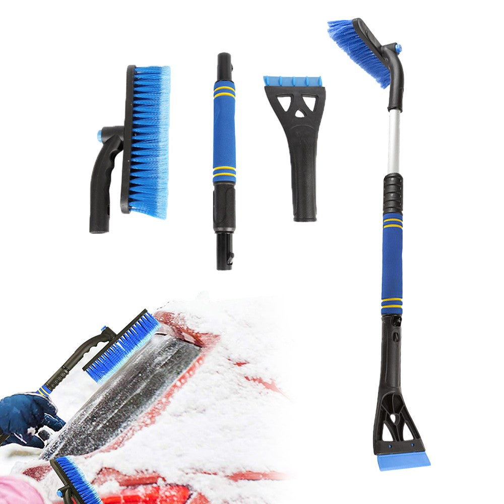 2-in-1 Extendable Ice Scraper and Snow Brush for Car Windshield Blue