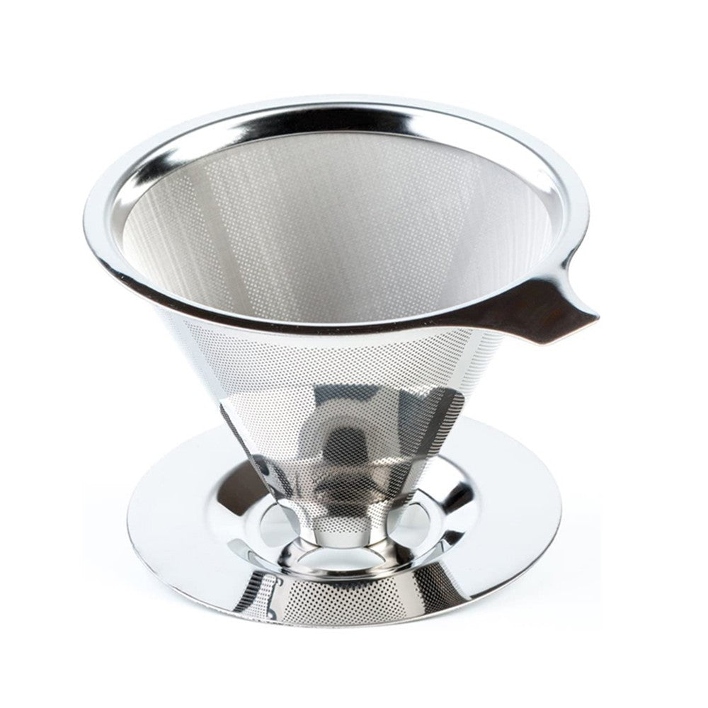 12cm Pour Over Coffee Dripper Stainless Steel Drip Cone Coffee Filter Reusable Coffee Strainer Coffee Maker