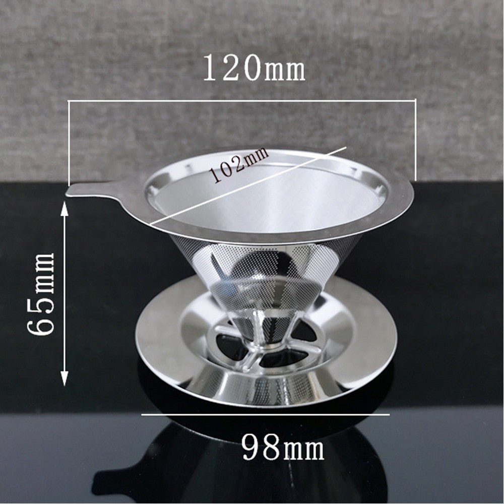 12cm Pour Over Coffee Dripper Stainless Steel Drip Cone Coffee Filter Reusable Coffee Strainer Coffee Maker