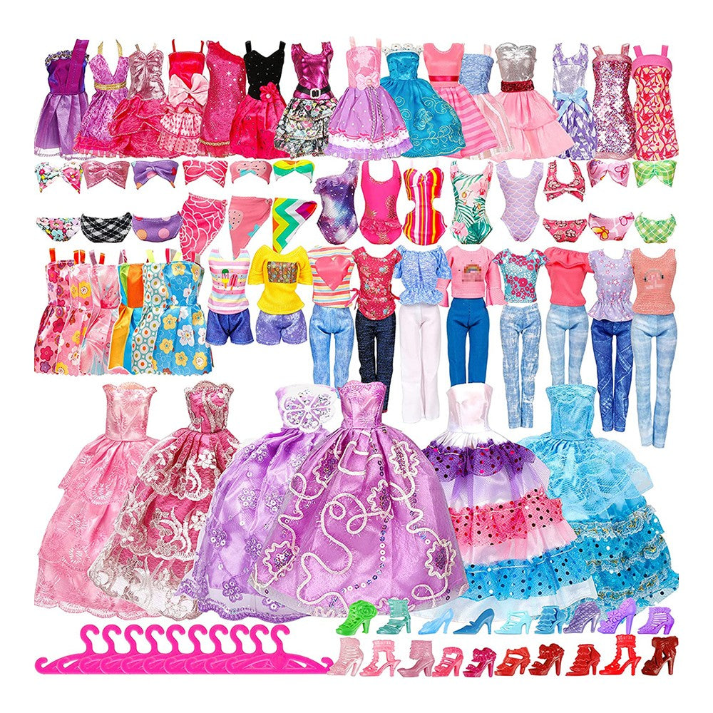 50Pcs Doll Clothes and Accessories Set DIY Dollhouse Toy Accessories Random Color