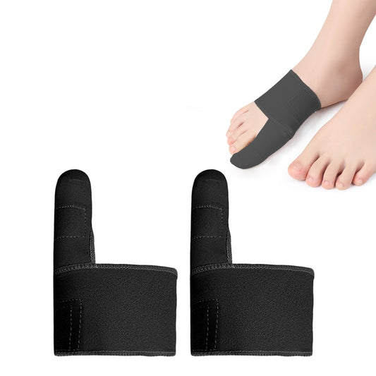 1 Pair of Unisex Bunion Corrector Toe Straightening Separators for Hallux Valgus Black