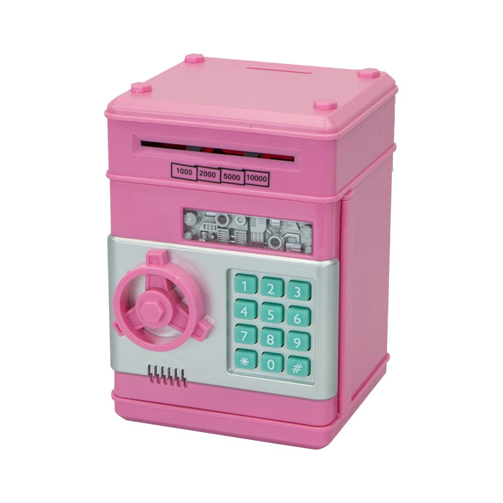 Kids Piggy Bank Electronic ATM Password Money Saving Box Cash Coin Can Pink