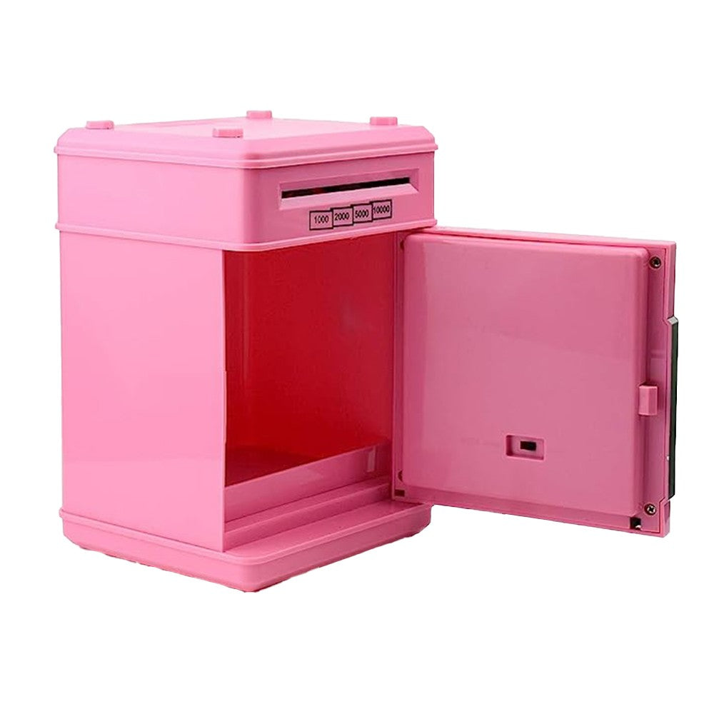 Kids Piggy Bank Electronic ATM Password Money Saving Box Cash Coin Can Pink