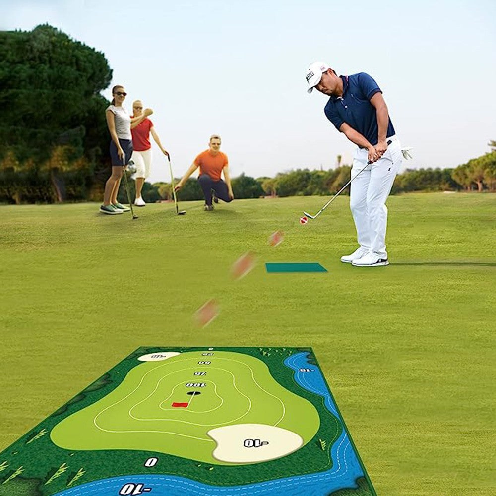 Chipping Golf Game Mat Set Golf Practice Mat Play Mat Indoor Outdoor Games Equipment