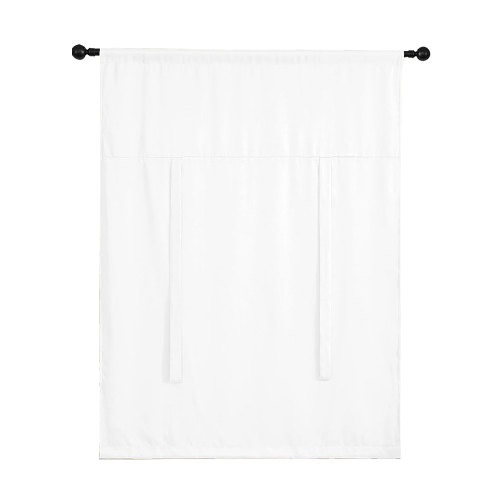 1 Panel Tie Up Curtain Blackout Insulated Window Curtain with Rod Pocket White