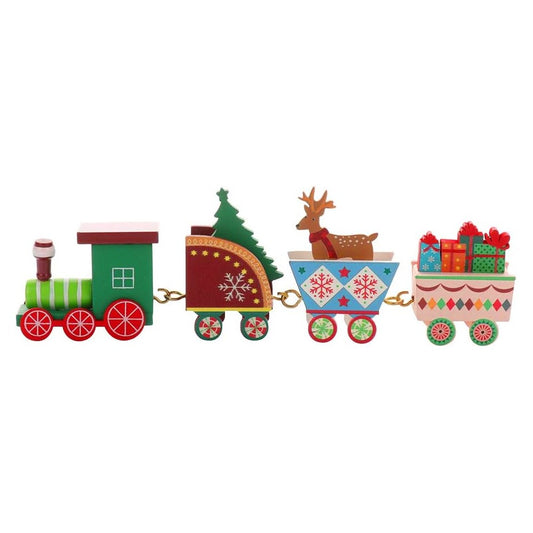 1 Set of Christmas Print Train Ornament Green Train Head Xmas Decor