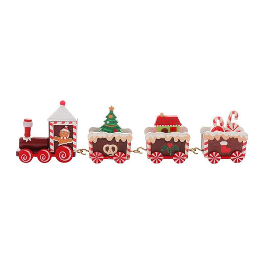 1 Set of Christmas Print Train Ornament Brown Train Head Xmas Decor