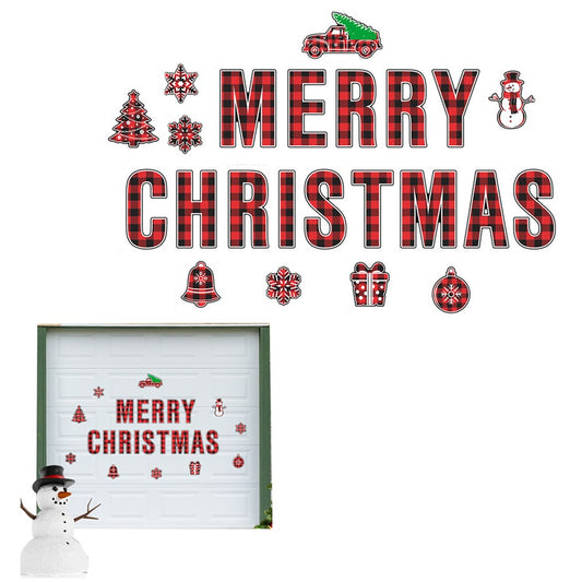 1 Set of 24-Piece Magnetic Christmas Garage Door Decal Xmas Garage Door Decor